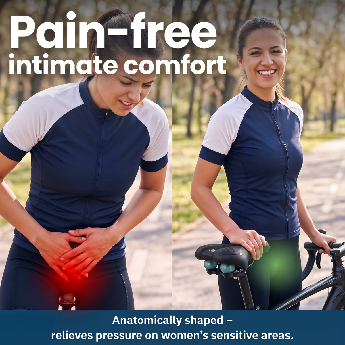 Pain-free intimate comfort - anatomically shaped pressure relief for women