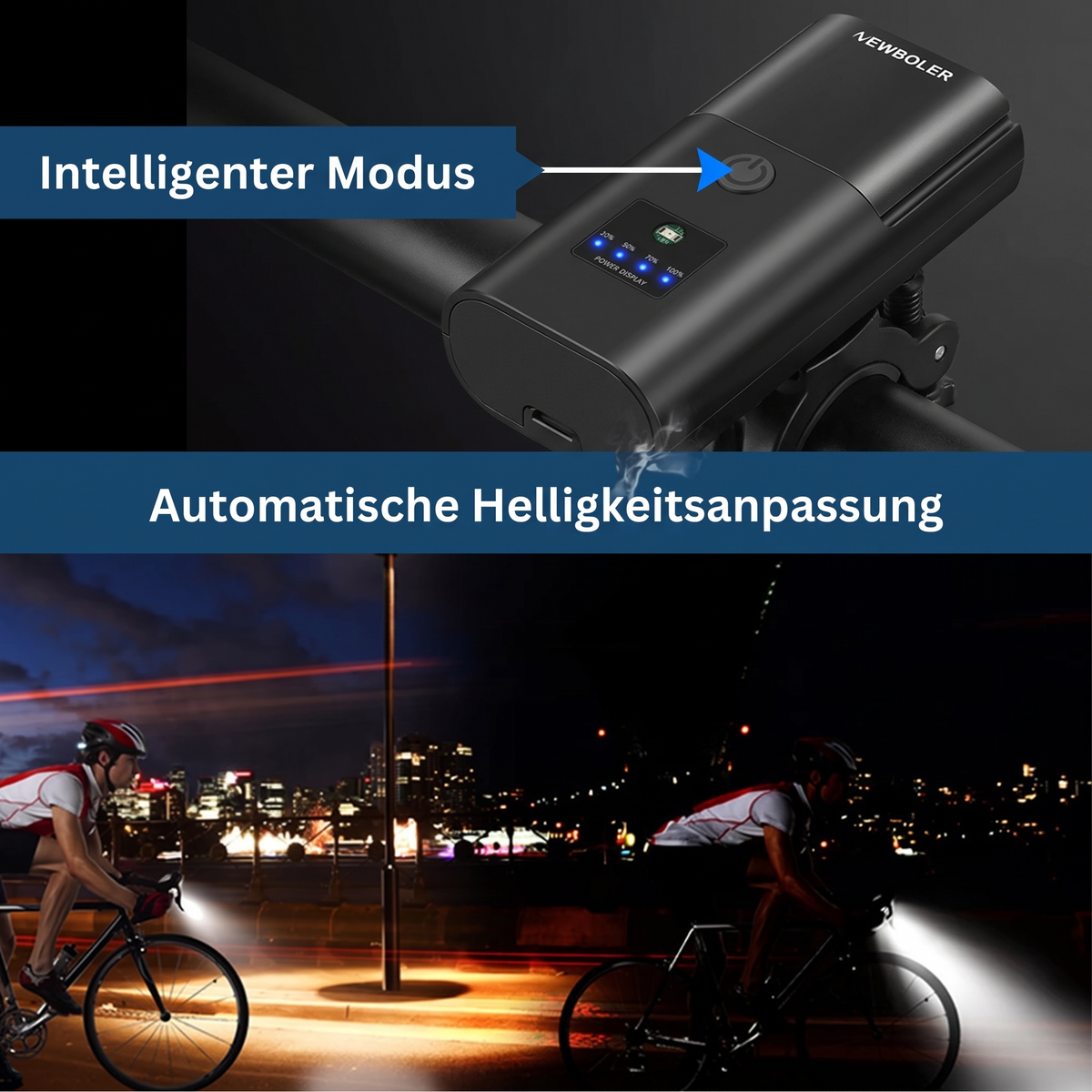 Lumo-Frontlicht – intelligenter Modus
