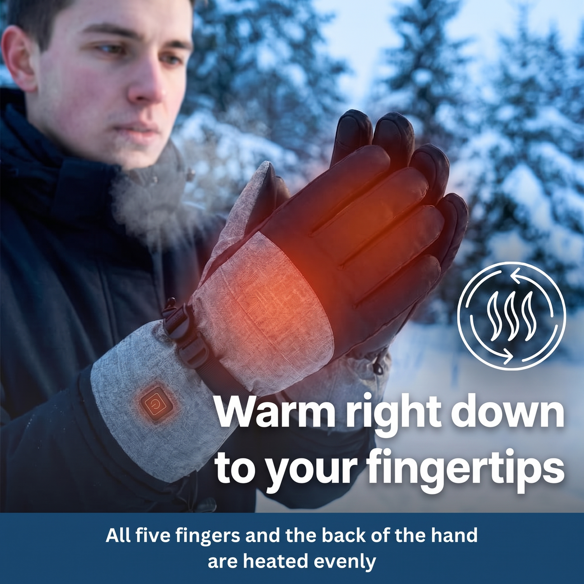 Warm right down to your fingertips – all five fingers and the back of the hand are heated evenly