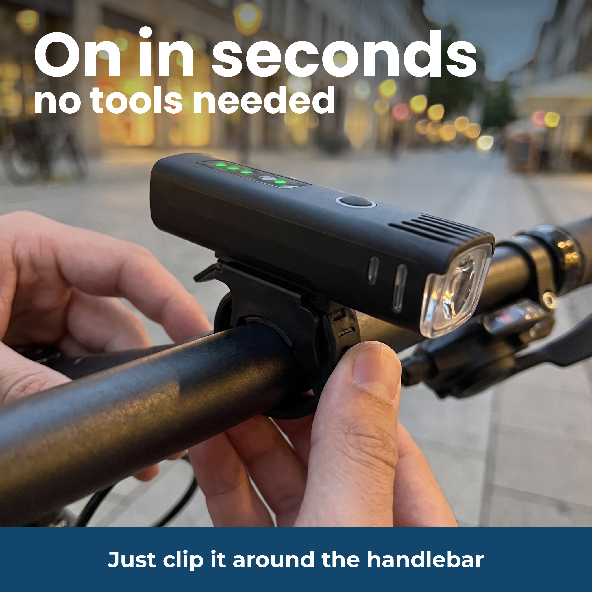 Mounted in seconds without tools